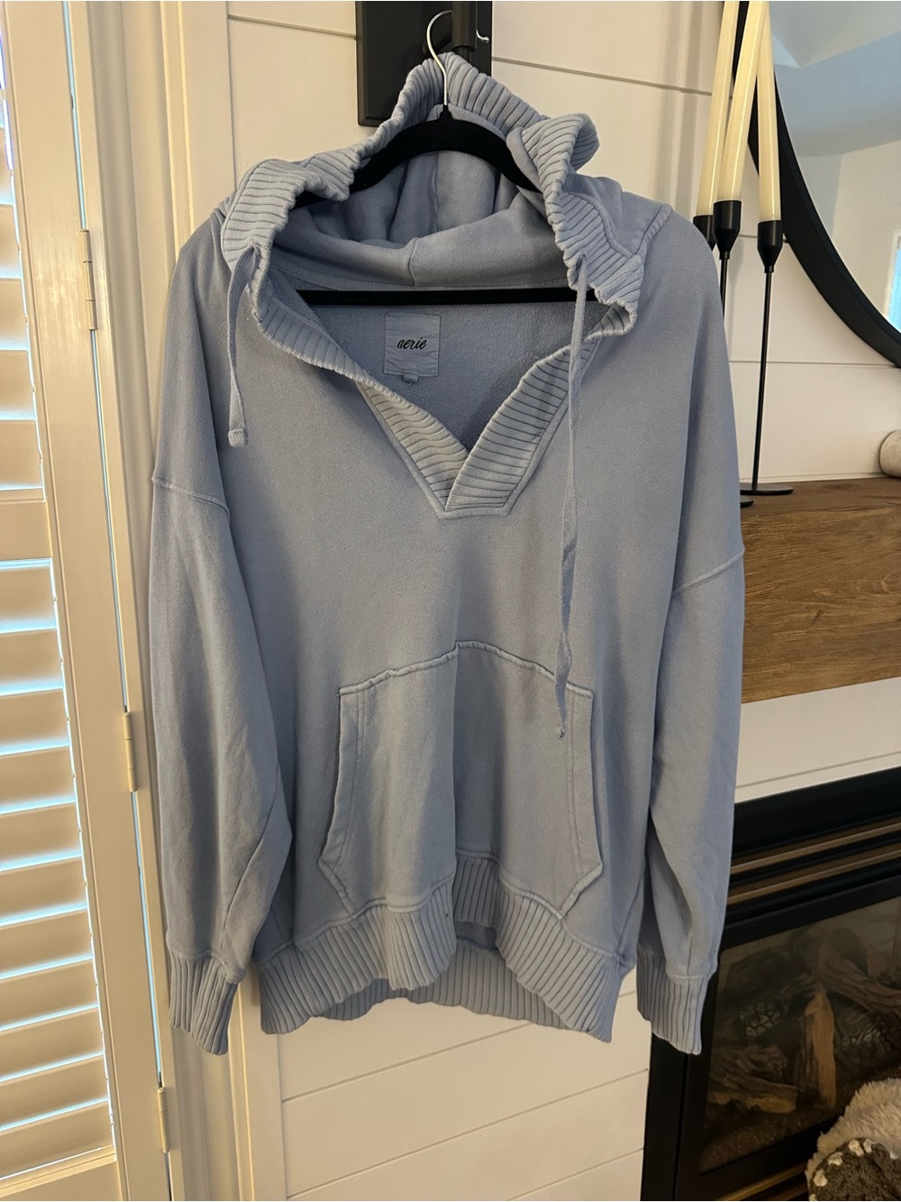 aerie Pale Blue Hooded Pullover Sweatshirt - Men's